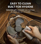 Claymore V1040 Fan (Black) - Premium Rechargeable Portable Air Circulator. Powerful, Quiet with Large 10,400mAh Battery, Versatile Stand & Remote Control. Up to 23 Hours Runtime, All Seasons.