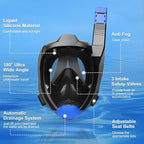 Supertrip Full Face Snorkel Mask Adults, Snorkeling Gear for Adults with Shorten Breathing Distance, Snorkel Mask for 180°Panoramic View Camera Mount Advanced Breathing System, Anti-Fog Anti-Leak