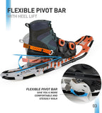 G2 21/25/30 Inches Light Weight Snowshoes for Women Men Youth, Set with Trekking Poles, Tote Bag, Gaiters,Special Fast Ratchet Binding, Orang/Blue/Red Available