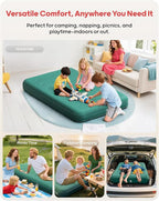 QPAU Twin Size Air Mattress Camping Pad – 9” Thick R8–10 Insulated Inflatable Mattress with Foam Comfort & Foot Pump, Twin Air Mattress for Camping, Road Trips, and Home Guests (Full Size)