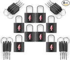 TSA Approved Locks for Luggage Set of 8 TSA Accepted Key Travel Suitcase Locks Padlock Apply to Locker Lock, Suitcase, Carry On, Backpack, Laptop Bag (Black 8 Pack)