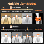 CAVN Rechargeable 10000mAh Camping Lights with Stand 6.5 ft Max Height, Portable Cordless LED Work Light 2200 Lumens 6500/4500/3500K Dimmable Camping Essentials Gear with Detachable Tripod, Orange
