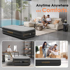 Twin Air Mattress with Built in Pump,18''Inflatable Mattress 2 Mins Self-Inflation/Deflation,XL-Long Blow up Mattress Thicker,Flocked Top Air Bed with Storage Bag for Home, Camping & Guests