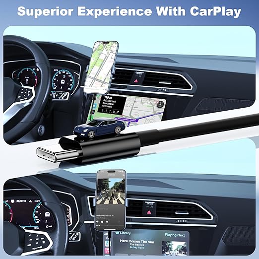 Car Carplay Cable for iPhone 17 Pro Max/Air/16/15 Pro Max/Plus/16e Cables,2Pack USB A to USB C for iPhone USB C Cord,USB C Cable for iPad Pro/iPad Air Android Charger Cord Type-C Charging Cable 6FT