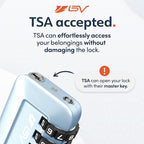 TSA Accepted Luggage Travel Lock, Set-Your-Own Combination Lock for School Gym Locker, Luggage Suitcase Baggage Locks, Filing Cabinets, Toolbox, Case Arctic Blue, 2 Pack (Limited Edition)