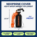 SUN NINJA Portable Shower, Camping Shower with 7 Mode Shower Head, Neoprene Cover Helps Keep Water Warm, High Pressure Hose, Easy to Carry