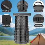 Fishboy Upgraded Square Collapsible Stool, 400lbs Max Weight, Lightweight But Sturdy, Portable Retractable Folding Telescoping Foldable Camping Stool for Adults Outdoor Fishing Hiking BBQ