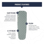 Sea to Summit Ether Light XR Insulated Sleeping Pad, Tapered - Regular (72 x 21.5 x 4 inches)