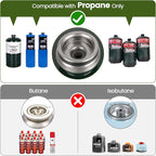 OGERY 2-Burner Foldable Camping Stove with Griddle (Textured & Smooth) and Carrying Bag, Portable Propane Camp Stove with 2 Adjustable Burners & Piezo Ignition, for Camping Tailgating Essentials Gear