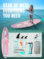 Niphean Inflatable Stand Up Paddle Board with SUP Accessories, Anti-Slip EVA Deck, 10’6’’ Inflatable Paddle Boards for Adults & Youth of All Skill Levels