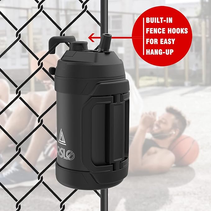 Sports Water Jug - Gallon Water Bottle - Large Insulated Stainless Steel Bottle for Gym, Workouts, Basketball, Football, Soccer - Keep Water Cold for Up To 24 Hours - 108 Ounce (Black)