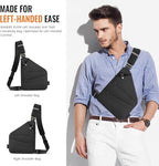 WANDER PLUS® Left Shoulder Anti Theft Crossbody Travel Bag for Women Men, Slim Sling Bag with Adjustable Strap