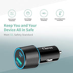 5 Pack 38W USB C Car Charger Adapter, 20W Fast USBC & 18W Rapid QC3.0 Ports, 12V Cigarette Lighter Adapter, Type C Auto Plug Outlet Accessories for iPhone 17 16 15 14, Samsung S26, Android Cell Phone