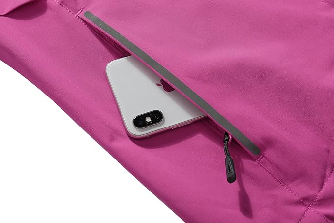 MOERDENG Women's Waterproof Rain Jacket Lightweight Raincoat Hooded Hiking Jacket Softshell Windbreaker