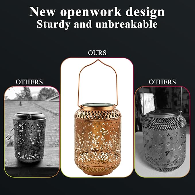 Hummingbird Solar Lanterns Outdoor Waterproof Garden Decor Birthday Gifts for Women Mom Grandma Metal Hanging Solar Lights for Yard Patio Backyard Lawn Porch Decorations,1Pcs