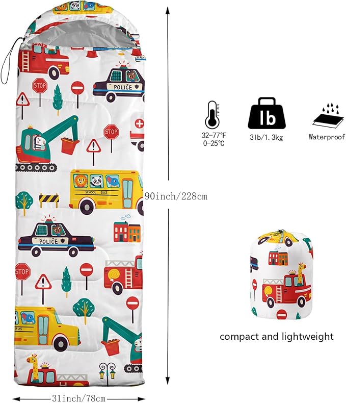 Sleeping Bags for Adults Kids,Backpacking Camping Sleeping Bag for Girls Boys Lightweight Waterproof Cold/Warm Weather Sleeping Bag for All Season