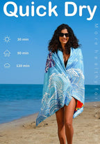 2 Pack Microfiber Lightweight Beach Towel Sand Free Quick Dry Absorbent Thin Compact Towels for Swimming Pool Camping Beach Accessories Large Easy Pack Travel Things for Vacation Essentials Gift