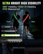 Zacro LED Reflective Sash Light Up Vest for Night Walking with 5 Colors & 4 Light Modes, Rechargeable High Visibility Neon Safety Gear for Men Women Dog Walking