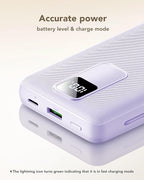 charmast 20000mAh Portable Charger with Built-in Cables & Wall Plug, 20W USB C Power Bank, Fast Charging Battery Pack Travel Essentials Compatible with iPhone 16/15/14 Series, Samsung, Google, iPad