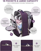 LOVEVOOK 40L Travel Backpack for Women & Men, Airline Approved Carry On Luggage with 3 Packing Cubes, TSA Overnight Bags, Waterproof Personal Item Bag, Weekender Essentials Backpacks fits 17" Laptop