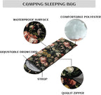 Sleeping Bags for Adults and Kids，3D Printing Camping Sleeping Bag for Girls Boys Lightweight Waterproof Cold/Warm 3-Season，Outdoor Travel with Compression Bags