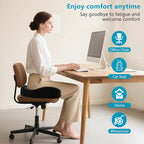 Seat Cushions for Office Chairs & Hip Pain Relief, Extra-Dense Coccyx Cushion with Sciatica Support, Ergonomic Design for Desk Chair, Car, Wheelchair, All-Day Comfort (Black)