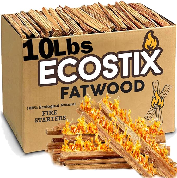 Eco-Stix Fatwood Fire Starter Kindling Firewood Sticks Bulk Packaged Firestarters 100% All Natural Resin Ocote Pine 10 Lbs