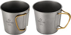Titanium Mugs, 250-450ml Camping Cups with Lid Set, Lightweight Coffee Cup for Hiking, Backpacking, Camping