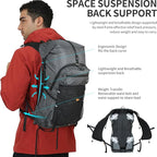 Hiking Backpack for Men and Women, 30L Waterproof Camping Backpack with 3L Water Bladder and Rain Cover, Lightweight Outdoor Sport Travel Daypack Rucksack for Climbing Cycling (Dark gray)