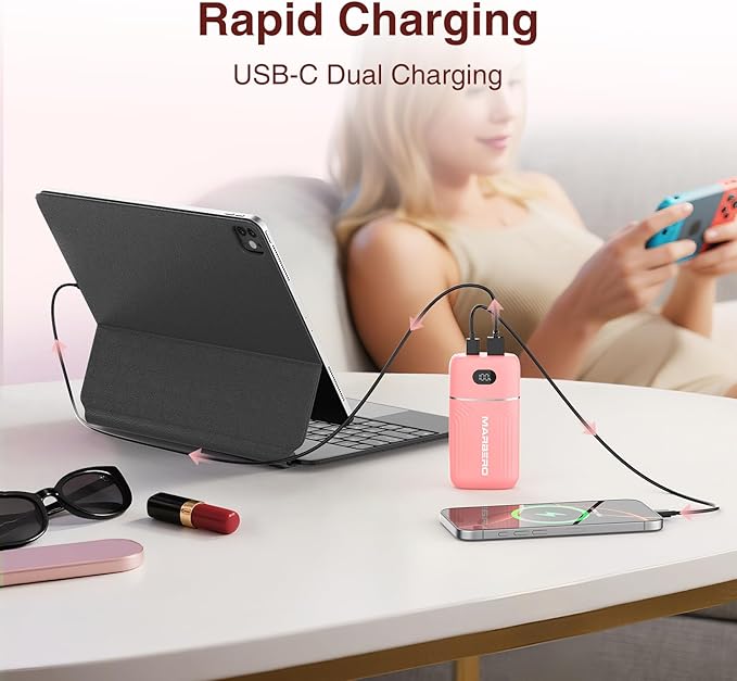 MARBERO Fast Charging Power Bank 10000mAh Phone Battery Pack Backup 18W Portable Battery Charger 5V/3A Travel-Reday Portable Charger Compatible with iPhone iPad Sumsung Galaxy Google etc