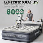 InnoTruth Air Mattress Queen with Built in Pump, Inflatable Mattress Blow up Mattress, Family Choice Award Winner, 18" Colchones Inflables Foldable Air Bed for Guest & Home, Ideal for Camping, 650lbs