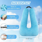 Travel Pillow, Car Pillow for Kids & Adults - Ergonomic Travel Pillows Sleeping Aid for Neck & Body Support, Car Travel Essentials Pillow on Road Trips-Gray (Blue)