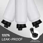 HASLE OUTFITTERS 32 oz Insulated Water Bottle Stainless Steel Double Walled Vacuum Sports Water Bottle with 2 Lids (Straw and Spout Lid) for Gym Camping Hiking(White,4)