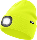 ATNKE LED Lighted Beanie Hat,USB Rechargeable 4 LED Running Headlamp Bright Cap with The Light Gifts for Men and Women