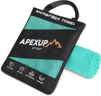 APEXUP Microfiber Travel Towel, Ultra Absorbent Quick Dry Towels, Lightweight Gym Sports Camping Towel for Workout, Yoga, Beach, Shower, Swimming (24"×12", Mint Color)