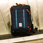 Topo Designs Global Travel Bag – 30L or 40L - Carry-On Compliant Most Airlines, Durable Travel Duffel Bag, Clam Shell Main Pocket, Laptop Sleeve, Backpack, Luggage (30L / Navy/Sahara)