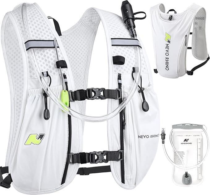 N NEVO RHINO Running Vest,Hydration Vest 5L with 1.5L Water Bladder,Lightweight Hydration Pack Water Backpack for Hiking Race