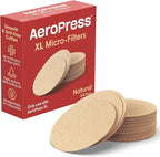 AeroPress XL Coffee Maker Natural Paper Micro-Filters – Round Replacement Coffee Filters, Unbleached, Compostable Paper Filters, Fits XL Size AeroPress Coffee Makers, 200 Count