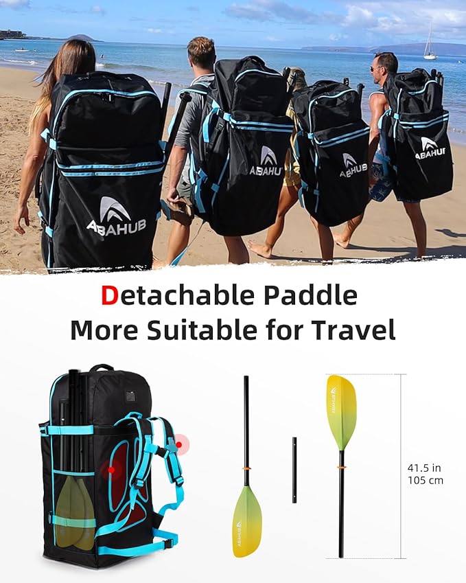 Abahub Adjustable Kayak Paddle 210-230 cm/ 230-250 cm Floating Kayaking Oars Boating Oars Canoeing Oars Black