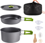 aiGear Camping Cooking Set Cookware Mess Kit with Storage Bag Pot Pan Set Camping Accessories for Outdoor Camping Hiking Picnic Portable and Lightweight Aluminum Color Orange