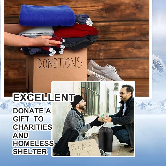 Tranqun Sleeping Bags for Adult with Winter Beanies Gloves, Cotton Liner Camping Sleeping Bag Waterproof Warm Lightweight for Backpacking Camping Indoor Outdoor Homeless People