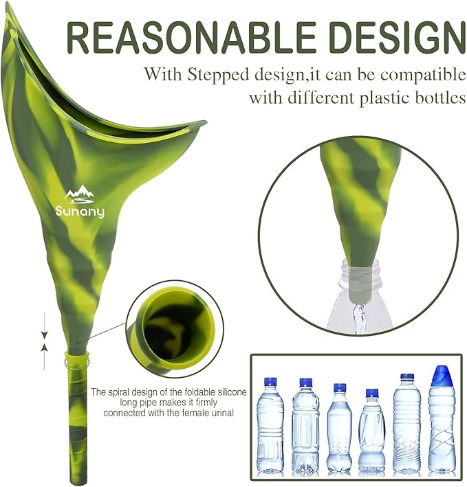 Female Urination Device, Reusable Female Urinal Silicone Women Pee Funnel Allows Women to Pee Standing Up, The Perfect Companion for Camping,Outdoor,Travel（Fuchsia）