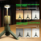 Camping Light, Telescopic Camping Lantern with Storage Bag, Collapsible, Magnetic, 10500mAh Battery, Rechargeable Outdoor Portable Lights for Hiking, Fishing, and Travel (Dark Green)