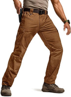 CQR Men's Flex Ripstop Tactical Pants, Water Resistant Stretch Cargo Pants, Lightweight EDC Hiking Work Pants