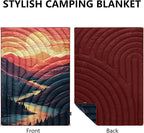 Camping Blanket,Lightweight Puffy Printed Camping Blanket Packable Outdoor Blanket for Camping,Traveling, Stadium, Hiking, Picnics