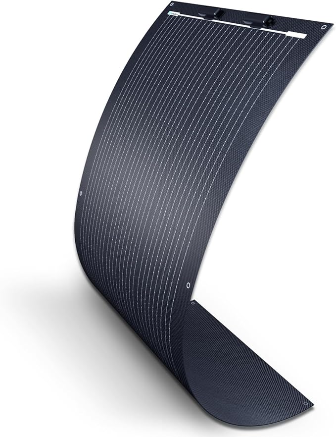 Renogy 100W Flexible Solar Panel, 9BB 100 Watt Mono Solar Panel Lightweight, 240° Flexible Solar Panels for Boat Marine Van RV Camping Curve Surface, Black