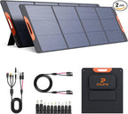 440 Watt N-Type 16BB Portable Solar Panel, RV Essentials,2PCS 220W 19.8V Foldable Solar Charger for Power Station, 25% High Efficiency IP67 Waterproof 4 Kickstands for Camping RV Hurricane