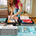 Kono 24 Inch Luggage Suitcase Lightweight with Spinner Wheels TSA Lock Hardside Medium Checked Luggage Durable Rolling Suitcase Grey