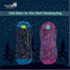 AceCamp Glow in The Dark Mummy Sleeping Bag for Kids and Youth, Temperature Rating 30°F/-1°C, Water-Resistant for Camping, Hiking, and Slumber Party