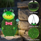 Frog Solar Hanging Lights Outdoor Handmade Iron Solar Outdoor Lanterns Waterproof Perfect for Floor, Patio, Yard, Garden Decorations Outdoor